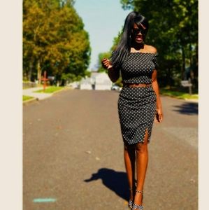 2 Piece Polka Dot Skirt Set